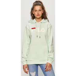 Fila - Bluza. Niebieskie bluzy damskie Fila, s, z nadrukiem, z bawełny, bez rękawów, z kapturem. Za 279,90 zł.