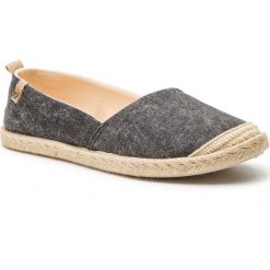 Espadryle ROXY - ARJS600412 BK3. Szare espadryle damskie Roxy, bez wzorów, z tworzywa sztucznego, bez obcasa, na płaskiej podeszwie. W wyprzedaży za 139,00 zł.