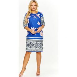 Pudełkowa sukienka we wzory fioletowy. Fioletowe sukienki damskie N/A, plus size, bez wzorów, z elastanu, bez kołnierzyka, plus size, bez rękawów. Za 183,82 zł.