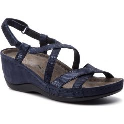 Sandały BERKEMANN - Coletta 01751 Blau/Waben/Shiny 310. Niebieskie klapki damskie Berkemann, ze skóry. W wyprzedaży za 329,00 zł.