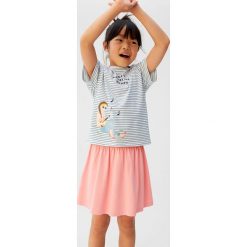 Mango Kids - Spódnica dziecięca Skaty 110-164 cm. Różowe spódniczki dziewczęce Mango Kids, bez wzorów, z bawełny, mini, rozkloszowane. W wyprzedaży za 25,90 zł.