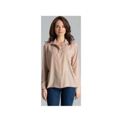 Koszula L059 Beż. Brązowe koszule damskie Lenitif, xl, klasyczne. Za 139,00 zł.