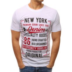 T-shirty męskie z nadrukiem: T-shirt męski z nadrukiem biały (rx2620)