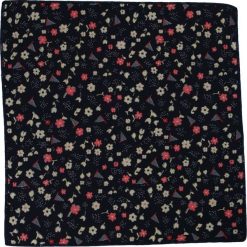 Granatowa Elegancka Męska Poszetka -ALTIES- w Kwiatki POSZALTTANIA0248. Niebieskie poszetki męskie Alties, w kwiaty, z materiału, eleganckie. Za 16,90 zł.