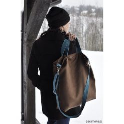 Torba hobo XXL - brąz, turkus. Czarne torebki klasyczne damskie Pakamera, ze skóry. Za 119,00 zł.