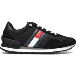 Tommy Hilfiger Tenisówki Czarny. Czarne trampki męskie TOMMY HILFIGER, bez wzorów, ze skóry, bez zapięcia. Za 428,95 zł.