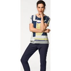 T-shirty damskie: Koszulka w kolorze niebiesko-żółto-białym