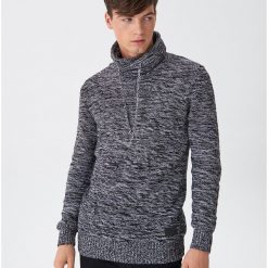 Melanżowy sweter - Szary. Szare swetry męskie House, s, bez wzorów, bez kołnierzyka, bez kaptura. Za 99,99 zł.