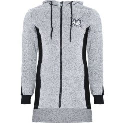 Szara Bluza Benignant. Szare bluzy męskie Born2be, s, z aplikacjami, z dzianiny, z kapturem, bez rękawów. Za 49,99 zł.