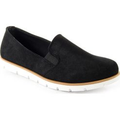 Creepersy damskie: Półbuty damskie slip on czarne N.E.W.S.