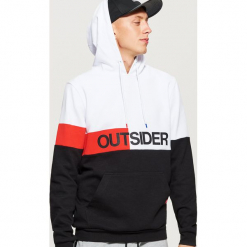 Bluza z napisem OUTSIDER - Biały. Białe bluzy męskie rozpinane marki Cropp, l, z napisami. Za 129,99 zł.