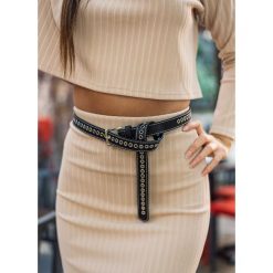 PASEK SOFIA 2,5 CM BLACK - UNI. Czarne paski damskie Fanaberia.com, w paski. Za 29,00 zł.