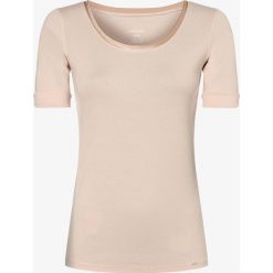 Marc Cain Collections - T-shirt damski z dodatkiem jedwabiu, beżowy. Brązowe t-shirty damskie Marc Cain Collections, bez wzorów, z jedwabiu, bez kołnierzyka. Za 429,95 zł.