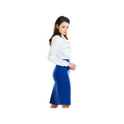 Elegancka ołówkowa spódnica z kontrafałdami z tyłu B255. Brązowe spódniczki damskie Awama, do pracy, xl, bez wzorów, z poliesteru, eleganckie, ołówkowe. Za 119,00 zł.