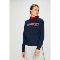 Reebok Classic - Bluza. Białe bluzy damskie Reebok Classic, s, z nadrukiem, z elastanu, bez rękawów, z kapturem. Za 199,90 zł.
