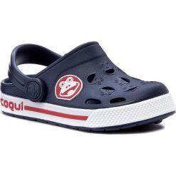 Klapki COQUI - Froggy 8801 Navy/White. Niebieskie sandały chłopięce marki Coqui, z tworzywa sztucznego. Za 59,99 zł.