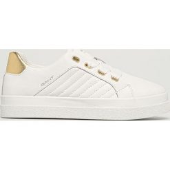 Gant - Buty skórzane Avona. Białe buty sportowe damskie GANT, bez wzorów, ze skóry, sportowe. Za 469,90 zł.
