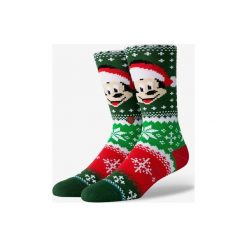 Stance Mickey Claus Skarpetki Zielony Czerwony. Czerwone skarpetki męskie Stance, z motywem z bajki, z elastanu. Za 94,95 zł.