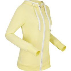 Bluza rozpinana z kapturem bonprix jasna limonka + biały. Żółte bluzy damskie bonprix. Za 99,99 zł.