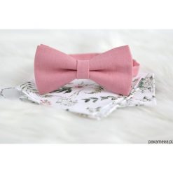 Pink Petite - różowa mucha + poszetka. Różowe muszki męskie Pakamera, bez wzorów, eleganckie. Za 129,00 zł.