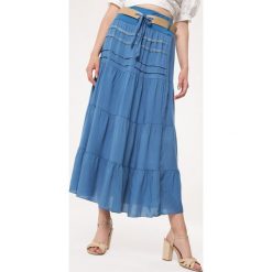 Niebieska Spódnica Moldable. Niebieskie spódniczki damskie Born2be, s, bez wzorów, maxi. Za 49,99 zł.