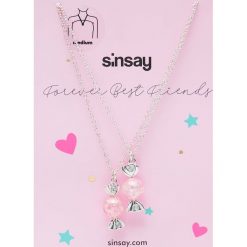 Naszyjnik - Srebrny. Szare naszyjniki damskie Sinsay, srebrne. Za 15,00 zł.