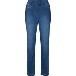 Jegginsy z wysoką talią, z elastycznego, termoaktywnego materiału bonprix niebieski "stone”. Niebieskie jeansy damskie bonprix, bez wzorów, z jeansu. Za 54,99 zł.