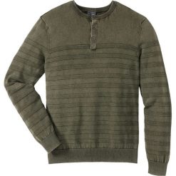 Swetry męskie: Sweter Regular Fit bonprix ciemnooliwkowy