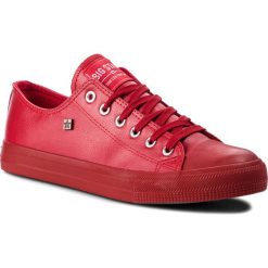 Trampki BIG STAR - V174348 Red. Czerwone półbuty męskie BIG STAR, bez wzorów, z gumy, klasyczne, bez zapięcia. Za 99,00 zł.