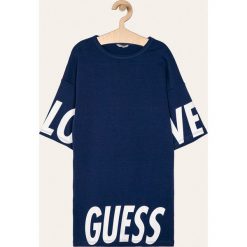 Guess Jeans - Sukienka dziecięca 118-175 cm. Niebieskie sukienki dziewczęce Guess Jeans, z nadrukiem, z bawełny, casualowe, bez rękawów, proste. W wyprzedaży za 139,90 zł.