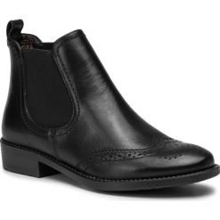 Sztyblety TAMARIS - 1-25493-23 Black 001. Czarne kozaki damskie Tamaris, ze skóry, bez obcasa, bez zapięcia. W wyprzedaży za 209,00 zł.