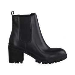 Tamaris Buty czarny female czarny 40. Czarne botki damskie Tamaris, ze skóry, bez obcasa, bez zapięcia. Za 249,00 zł.
