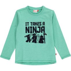 Bluza "Sebastian 301" w kolorze zielonym. Zielone bluzy chłopięce marki LEGO Wear, z aplikacjami. W wyprzedaży za 69,95 zł.