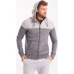 Bluzy męskie: Bluza męska BLM209z - szary melanż - 4F