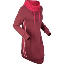 Bluzy damskie: Długa bluza dresowa, długi rękaw bonprix bordowo-czerwony melanż