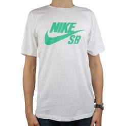 Nike SB Logo Tee 821946-103. Białe t-shirty męskie Nike, m, bez wzorów, z bawełny, bez kołnierzyka. W wyprzedaży za 99,99 zł.