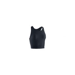 Crop top do tańca damski. Czarne topy damskie DOMYOS, bez wzorów, z elastanu, z krótkim rękawem, na fitness i siłownię. Za 34,99 zł.