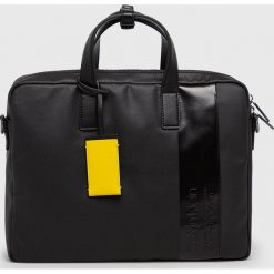 Calvin Klein - Torba. Czarne torby na laptopa Calvin Klein, w paski, z bawełny. Za 649,90 zł.