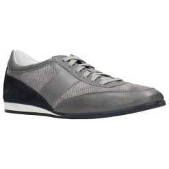 Buty sportowe męskie: Skórzane buty sportowe w kolorze szaro-czarnym