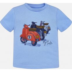 Mayoral - T-shirt dziecięcy 68-98 cm. Szare t-shirty chłopięce marki Mayoral, z nadrukiem, z bawełny, z okrągłym kołnierzem. Za 54,90 zł.