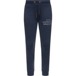 Spodnie dresowe Superdry Applique W7000005A. Niebieskie spodnie damskie Superdry, z bawełny. W wyprzedaży za 189,00 zł.