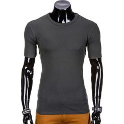 T-shirty męskie: T-SHIRT MĘSKI BEZ NADRUKU S620 – GRAFITOWY