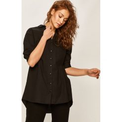 Answear - Koszula. Czarne bluzki damskie ANSWEAR, na co dzień, s, bez wzorów, z elastanu, klasyczne, z klasycznym kołnierzykiem, bez rękawów. W wyprzedaży za 99,90 zł.