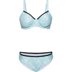 Stroje kąpielowe damskie: Bikini na fiszbinach "minimizer" (2 części) bonprix turkusowo-biały
