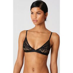 Biustonosze bardotka: NA-KD Lingerie Biustonosz siateczkowo-koronkowy – Black