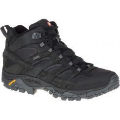 Merrell Buty Męskie Moab 2 Smooth Mid Wtpf Black 8 (42). Czarne buty sportowe męskie marki Merrell, ze skóry, bez zapięcia. W wyprzedaży za 386,00 zł.