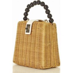Torebka typu koszyk z naturalnych materiałów z koralikami - pyramid rattan beż natura. Czarne kuferki damskie producent niezdefiniowany, w paski, z jeansu, retro, bez dodatków. Za 139,00 zł.