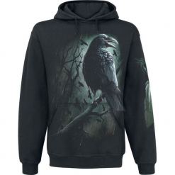 Spiral Shadow Raven Bluza z kapturem czarny. Czarne bejsbolówki męskie Spiral, l, z nadrukiem, z kapturem. Za 164,90 zł.