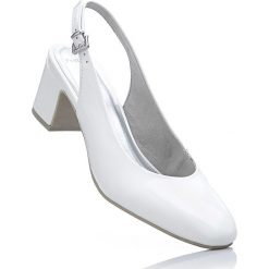 Buty ślubne damskie: Czółenka z paskiem Marco Tozzi bonprix biały lakierowany