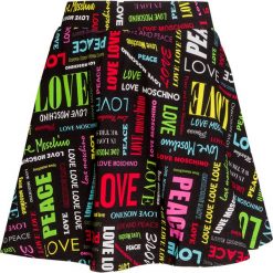 Spódnica LOVE MOSCHINO. Czarne spódniczki damskie Love Moschino, z nadrukiem, z bawełny. Za 760,00 zł.